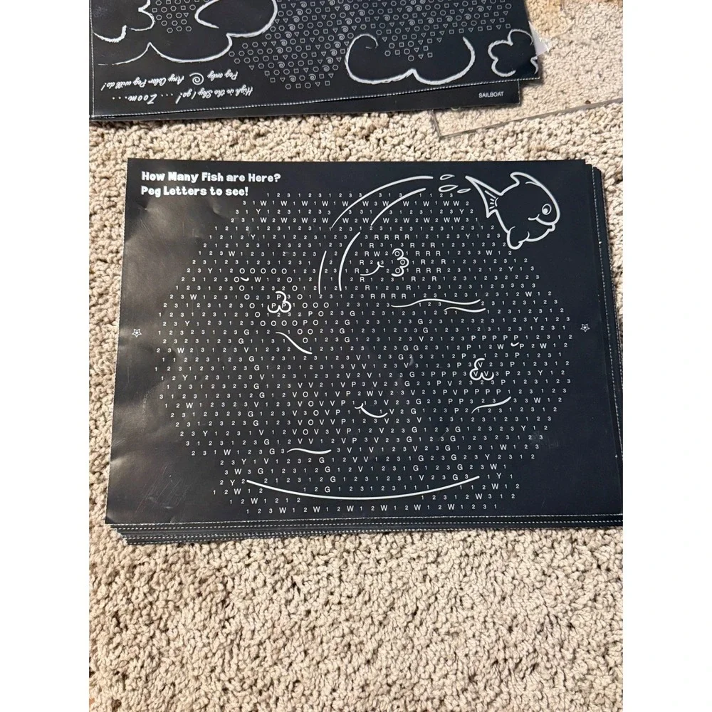 Vintage Lite Brite Refill Lot Templates Mr Potato Head Alligator & Pegs Bag